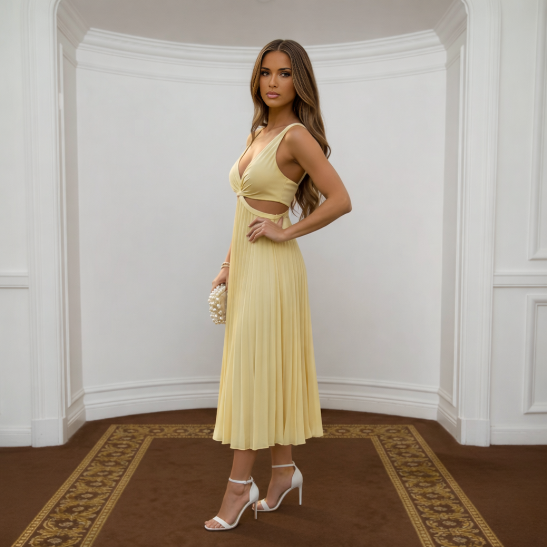 Sanne | Elegant Pleated Midi Dress
